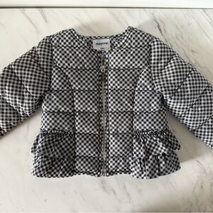Mayoral Checkered Peplum Puffer Jacket